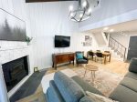 Mammoth Condo Rental Chamonix A12 - Living Room with Flat Screen TV, view towards Dining Area